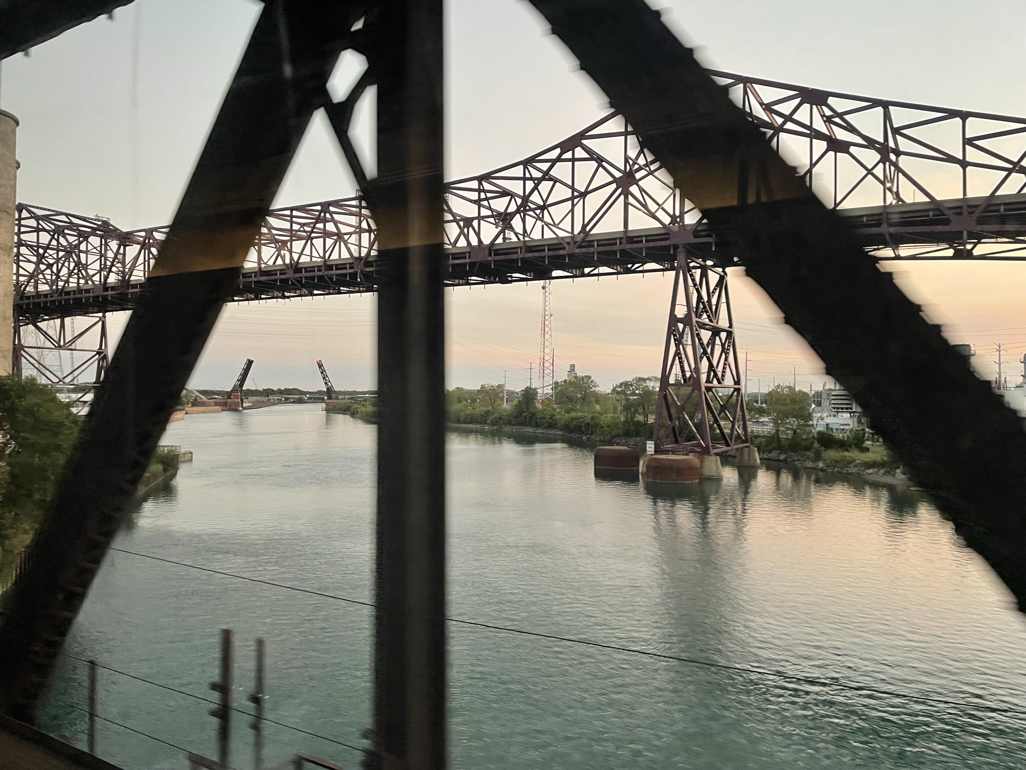 A bridge outside Chicago taken from onboard the Capitol Limited heading east to Washington D.C.