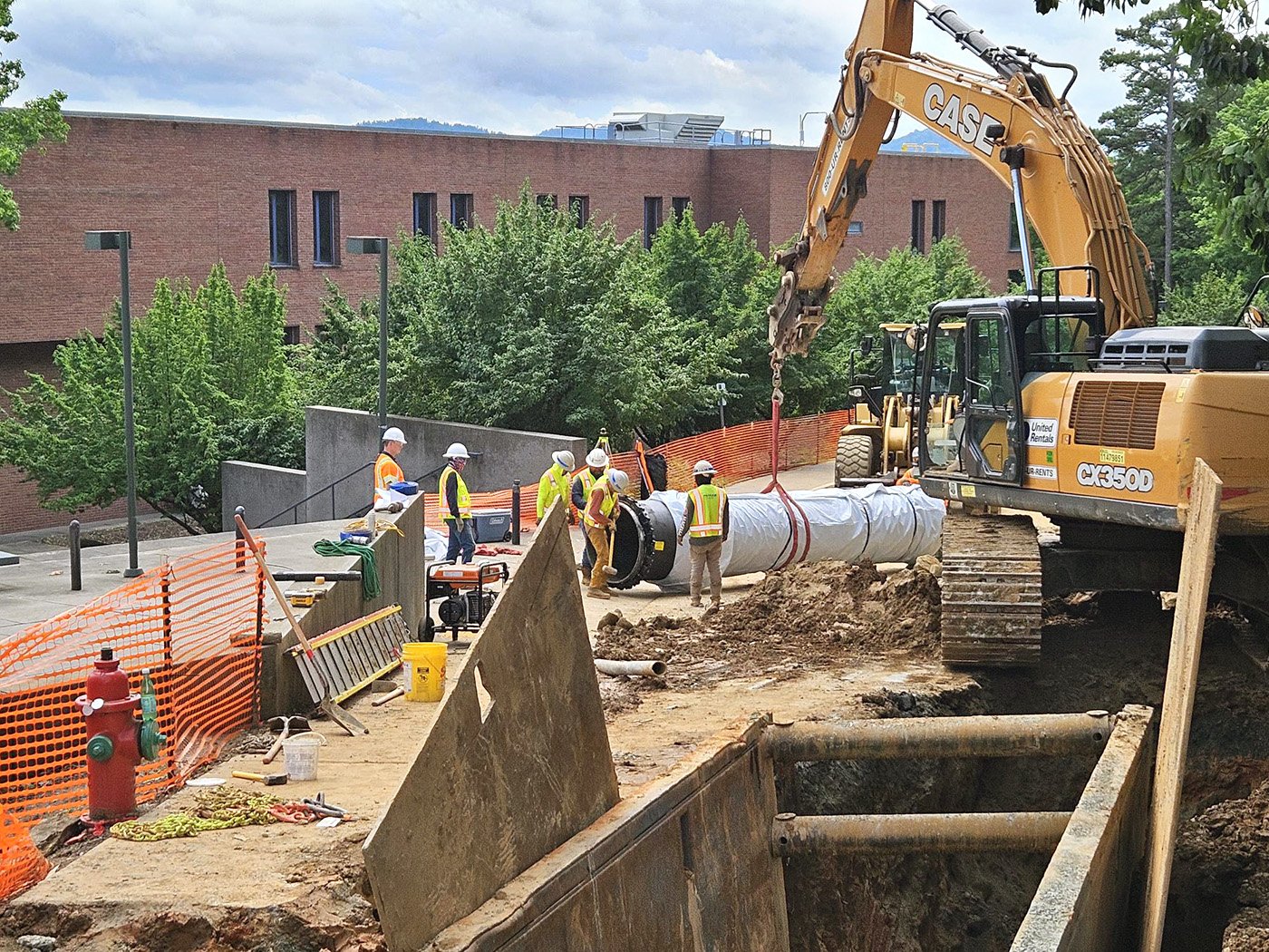 A segment of the RMR to Observatory TWP raw water pipeline in staging